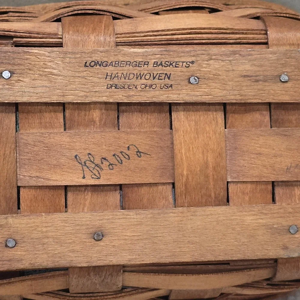 Vintage Longaberger‎ Handwoven Basket John Deere Liner 2002 Dresden Ohio USA